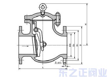 不銹鋼旋啟式止回閥結(jié)構(gòu)圖