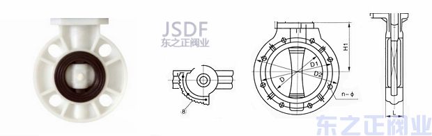 電動pp蝶閥結(jié)構(gòu)圖1