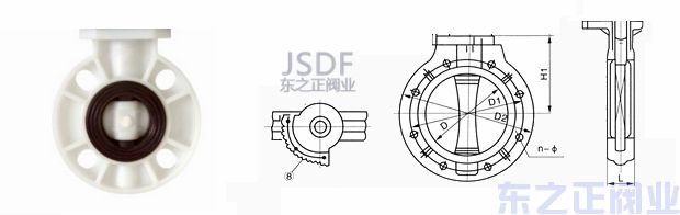 氣動(dòng)pp蝶閥結(jié)構(gòu)圖1