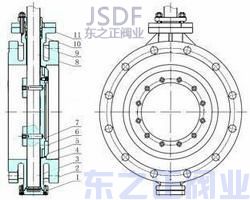氣動法蘭蝶閥結(jié)構(gòu)圖